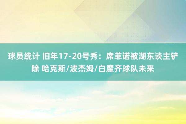 球员统计 旧年17-20号秀：席菲诺被湖东谈主铲除 哈克斯/波杰姆/白魔齐球队未来