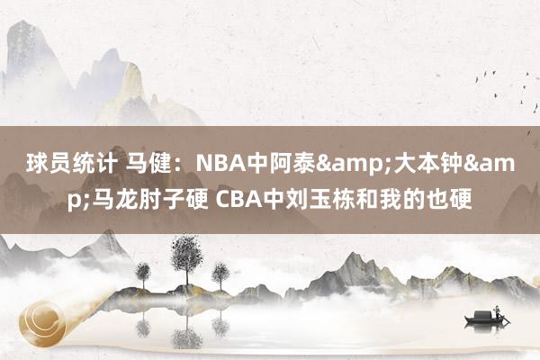 球员统计 马健：NBA中阿泰&大本钟&马龙肘子硬 CBA中刘玉栋和我的也硬