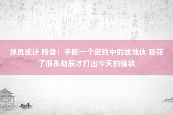 球员统计 哈登：手脚一个定约中的故地伙 我花了很永劫辰才打出今天的情状