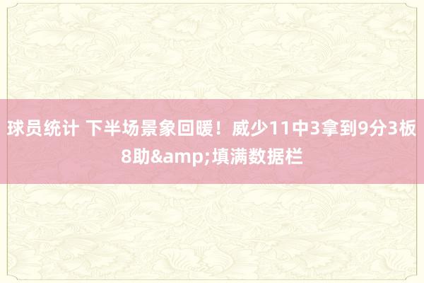 球员统计 下半场景象回暖！威少11中3拿到9分3板8助&填满数据栏