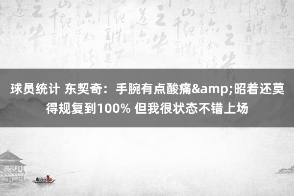 球员统计 东契奇：手腕有点酸痛&昭着还莫得规复到100% 但我很状态不错上场