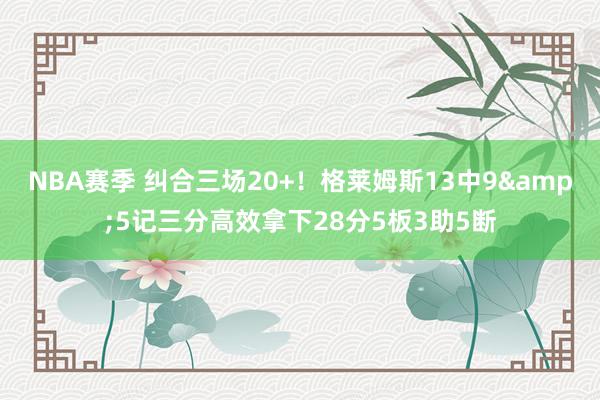 NBA赛季 纠合三场20+！格莱姆斯13中9&5记三分高效拿下28分5板3助5断