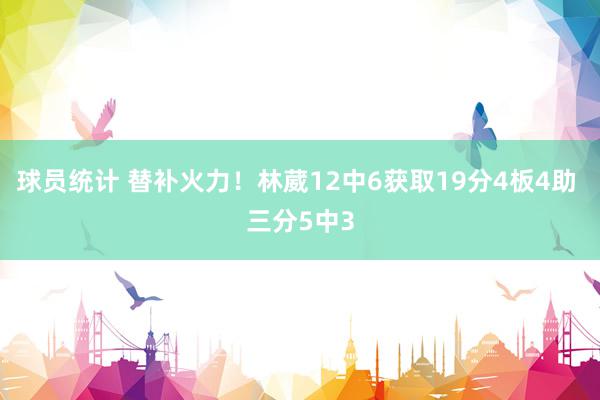 球员统计 替补火力！林葳12中6获取19分4板4助 三分5中3