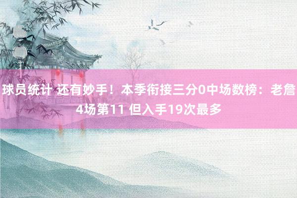 球员统计 还有妙手！本季衔接三分0中场数榜：老詹4场第11 但入手19次最多