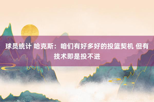 球员统计 哈克斯：咱们有好多好的投篮契机 但有技术即是投不进