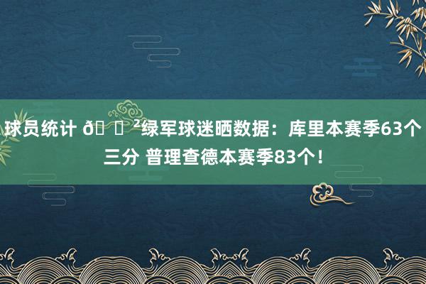 球员统计 😲绿军球迷晒数据：库里本赛季63个三分 普理查德本赛季83个！