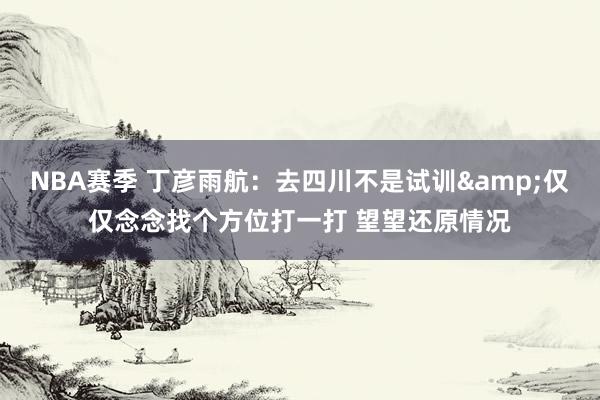 NBA赛季 丁彦雨航：去四川不是试训&仅仅念念找个方位打一打 望望还原情况